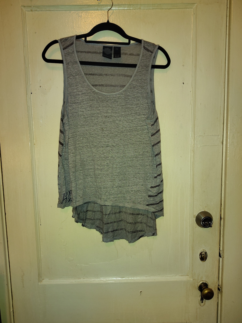 Harley-Davidson Heather Gray Striped Layered-Back Tank - Women